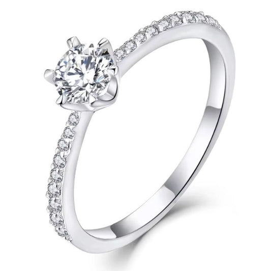 IRAMAT 925 Sterling Silver Engagement Ring | Cubic Zirconia Gemstone | Wedding & Fine Jewelry for Women